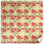 Retro 1880s Flowers Pattern 18 Canvas 16  x 16 