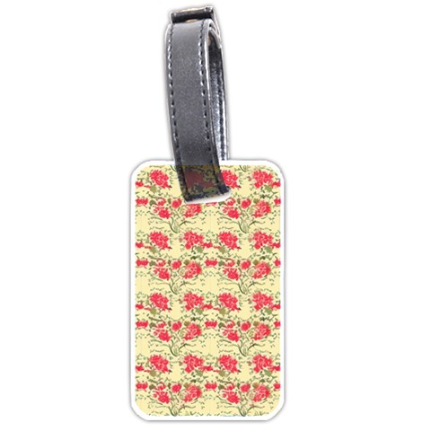 Retro 1880s Flowers Pattern 18 Luggage Tag (one side) from ArtsNow.com Front