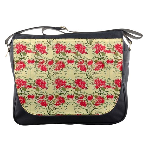 Retro 1880s Flowers Pattern 18 Messenger Bag from ArtsNow.com Front