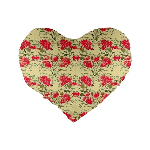 Retro 1880s Flowers Pattern 18 Standard 16  Premium Heart Shape Cushions from ArtsNow.com Back