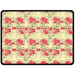 Retro 1880s Flowers Pattern 18 Two Sides Fleece Blanket (Large) from ArtsNow.com 80 x60  Blanket Back