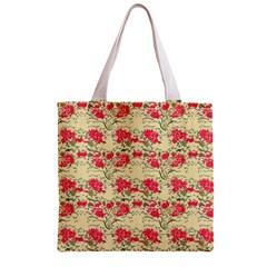 Retro 1880s Flowers Pattern 18 Zipper Grocery Tote Bag from ArtsNow.com Front