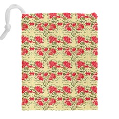 Retro 1880s Flowers Pattern 18 Drawstring Pouch (5XL) from ArtsNow.com Back