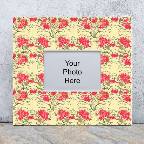 Retro 1880s Flowers Pattern 18 White Wall Photo Frame 5  x 7  from ArtsNow.com Front