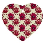 Retro 1880s Flowers Pattern 21 Ornament (Heart)