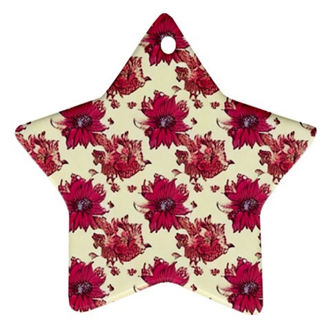 Retro 1880s Flowers Pattern 21 Ornament (Star) from ArtsNow.com Front