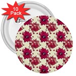 Retro 1880s Flowers Pattern 21 3  Buttons (10 pack) 