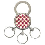 Retro 1880s Flowers Pattern 21 3-Ring Key Chain