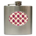 Retro 1880s Flowers Pattern 21 Hip Flask (6 oz)