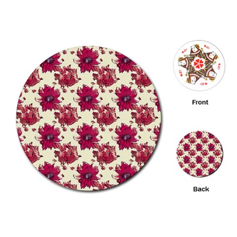 Retro 1880s Flowers Pattern 21 Playing Cards Single Design (Round) from ArtsNow.com Front