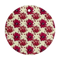 Retro 1880s Flowers Pattern 21 Round Ornament (Two Sides) from ArtsNow.com Front