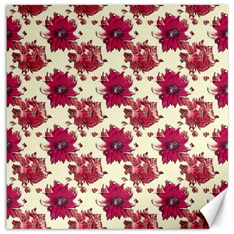 Retro 1880s Flowers Pattern 21 Canvas 16  x 16  from ArtsNow.com 15.2 x15.41  Canvas - 1