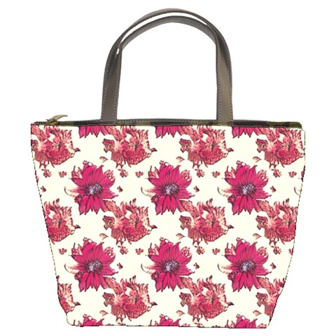 Retro 1880s Flowers Pattern 21 Bucket Bag from ArtsNow.com Front