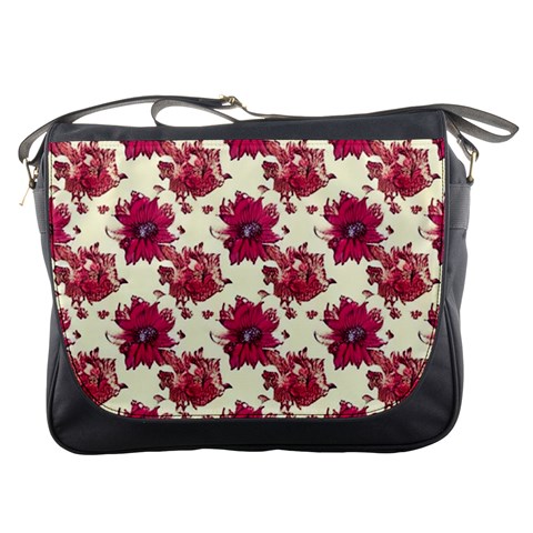 Retro 1880s Flowers Pattern 21 Messenger Bag from ArtsNow.com Front