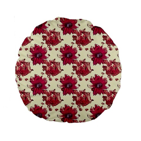 Retro 1880s Flowers Pattern 21 Standard 15  Premium Round Cushions from ArtsNow.com Front