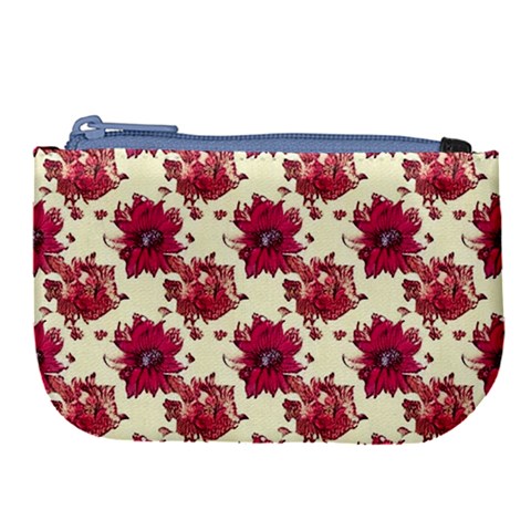 Retro 1880s Flowers Pattern 21 Large Coin Purse from ArtsNow.com Front