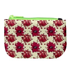 Retro 1880s Flowers Pattern 21 Large Coin Purse from ArtsNow.com Front