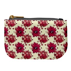 Retro 1880s Flowers Pattern 21 Large Coin Purse from ArtsNow.com Front