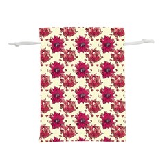 Retro 1880s Flowers Pattern 21 Lightweight Drawstring Pouch (L) from ArtsNow.com Front