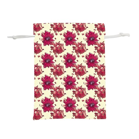 Retro 1880s Flowers Pattern 21 Lightweight Drawstring Pouch (L) from ArtsNow.com Back