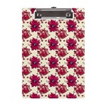 Retro 1880s Flowers Pattern 21 A5 Acrylic Clipboard