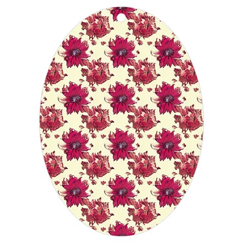 Retro 1880s Flowers Pattern 21 UV Print Acrylic Ornament Oval from ArtsNow.com Front