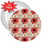 Retro 1880s Flowers Pattern 23 3  Buttons (10 pack) 