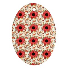 Retro 1880s Flowers Pattern 23 Oval Ornament (Two Sides) from ArtsNow.com Back