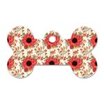 Retro 1880s Flowers Pattern 23 Dog Tag Bone (Two Sides)