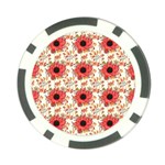 Retro 1880s Flowers Pattern 23 Poker Chip Card Guard (10 pack)