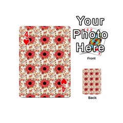 Retro 1880s Flowers Pattern 23 Playing Cards 54 Designs (Mini) from ArtsNow.com Front - Heart4