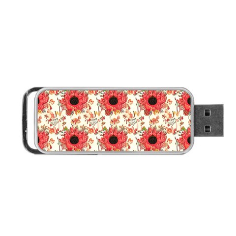 Retro 1880s Flowers Pattern 23 Portable USB Flash (One Side) from ArtsNow.com Front