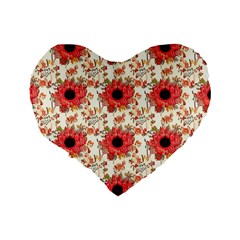 Retro 1880s Flowers Pattern 23 Standard 16  Premium Heart Shape Cushions from ArtsNow.com Back