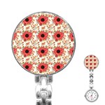 Retro 1880s Flowers Pattern 23 Stainless Steel Nurses Watch