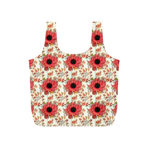 Retro 1880s Flowers Pattern 23 Full Print Recycle Bag (S) from ArtsNow.com Front