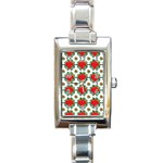 Retro 1880s Flowers Pattern 13 Rectangle Italian Charm Watch