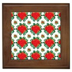 Retro 1880s Flowers Pattern 13 Framed Tile