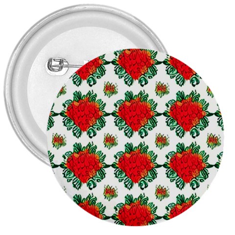 Retro 1880s Flowers Pattern 13 3  Buttons from ArtsNow.com Front