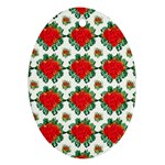 Retro 1880s Flowers Pattern 13 Ornament (Oval)