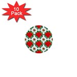 Retro 1880s Flowers Pattern 13 1  Mini Buttons (10 pack) 