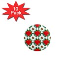 Retro 1880s Flowers Pattern 13 1  Mini Magnet (10 pack) 