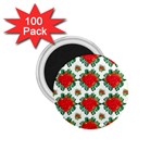 Retro 1880s Flowers Pattern 13 1.75  Magnets (100 pack) 