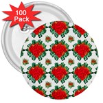 Retro 1880s Flowers Pattern 13 3  Buttons (100 pack) 