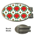 Retro 1880s Flowers Pattern 13 Money Clips (Oval) 