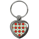 Retro 1880s Flowers Pattern 13 Key Chain (Heart)