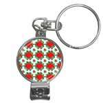 Retro 1880s Flowers Pattern 13 Nail Clippers Key Chain