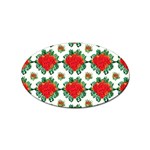 Retro 1880s Flowers Pattern 13 Sticker (Oval)