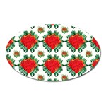 Retro 1880s Flowers Pattern 13 Oval Magnet