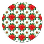 Retro 1880s Flowers Pattern 13 Magnet 5  (Round)