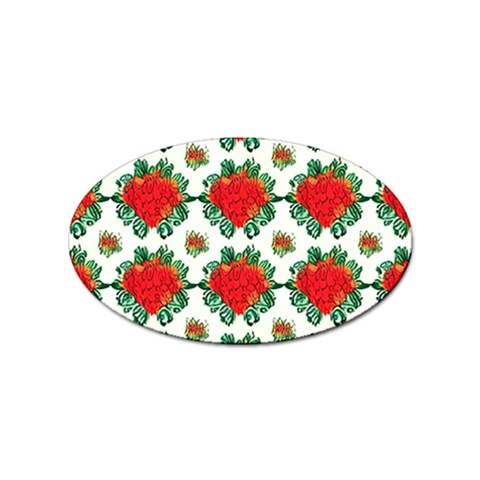 Retro 1880s Flowers Pattern 13 Sticker Oval (10 pack) from ArtsNow.com Front